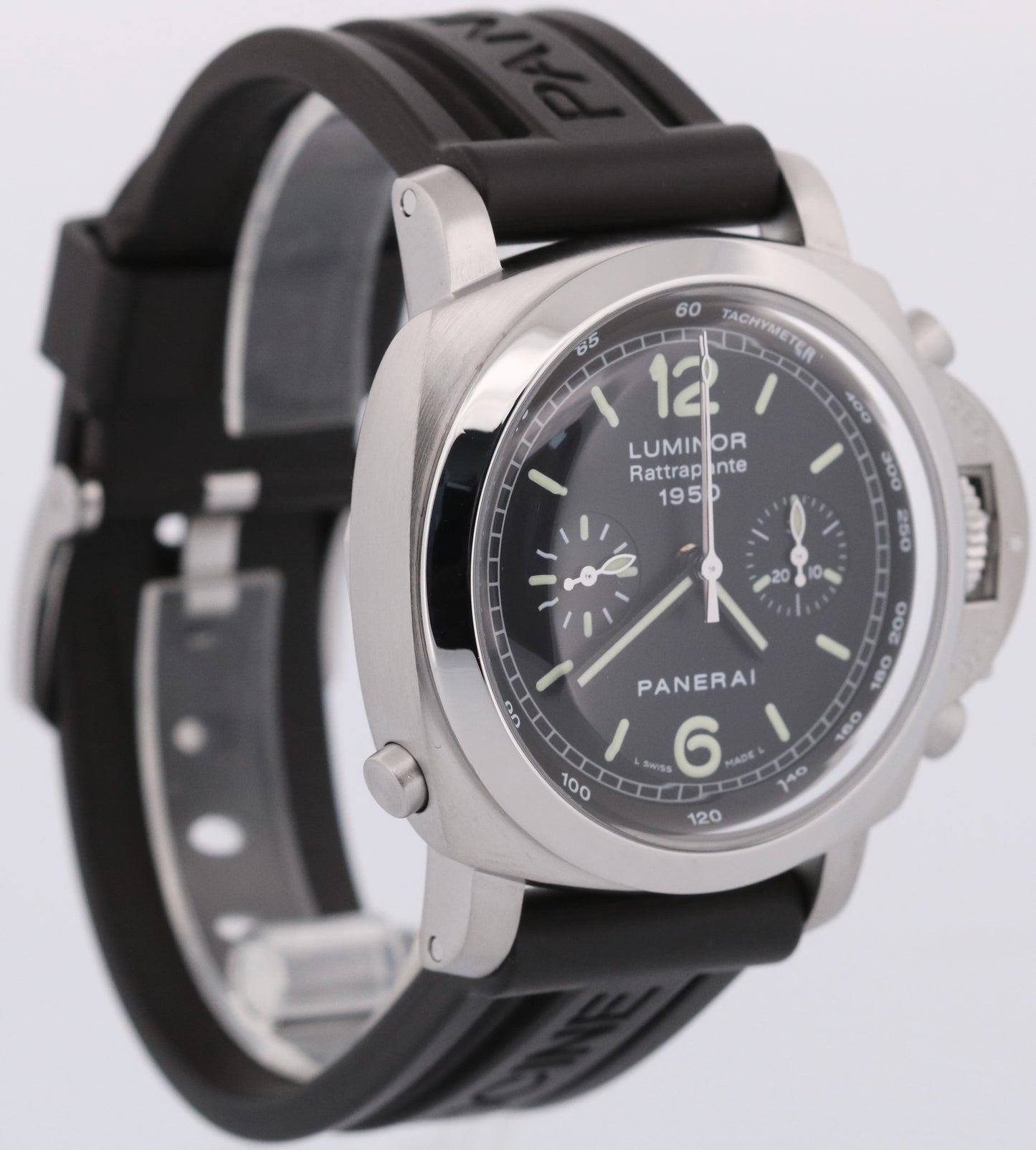 2026 SERVICE Panerai Luminor Rattrapante 1950 BLACK Rubber 44mm PAM00213