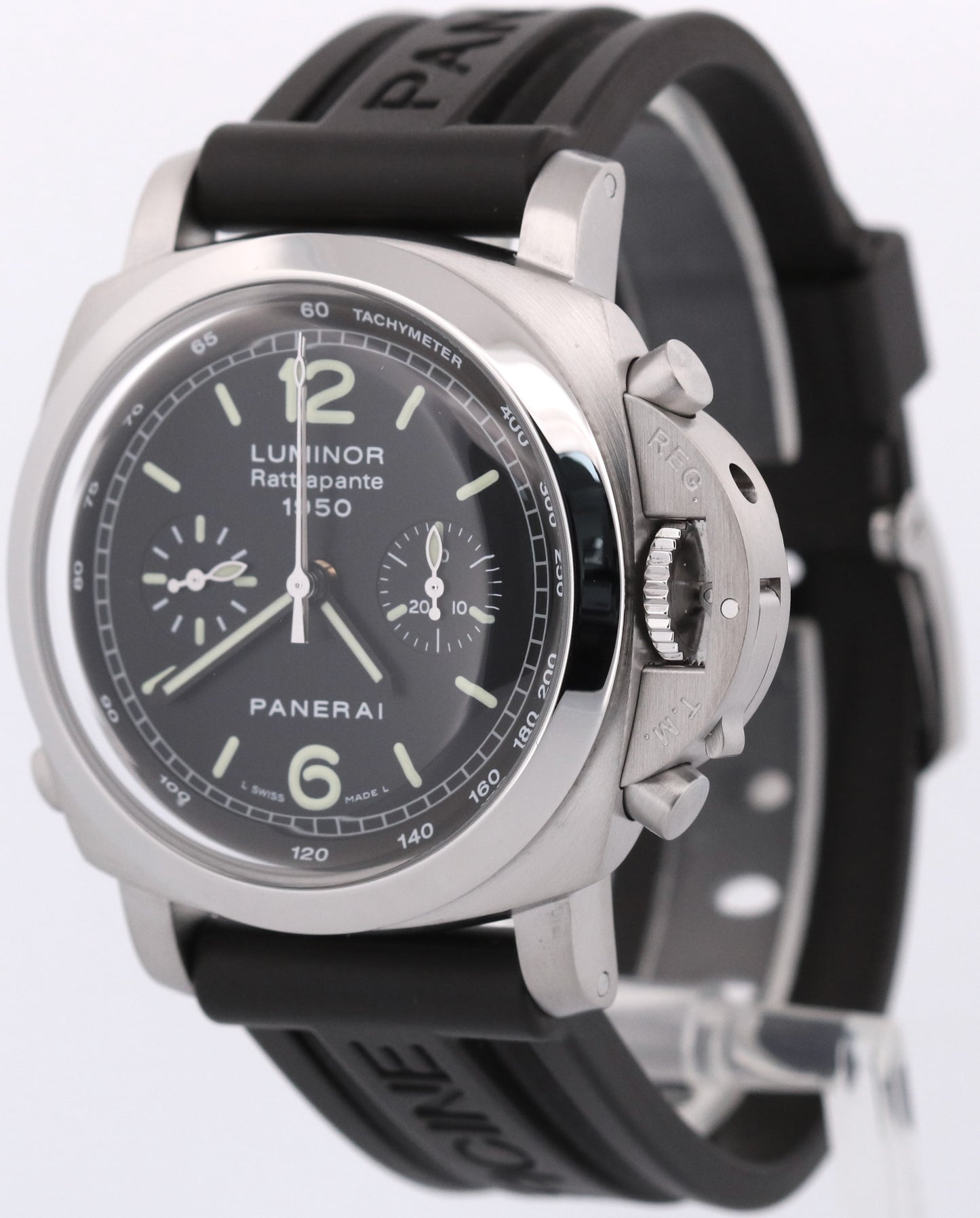 2026 SERVICE Panerai Luminor Rattrapante 1950 BLACK Rubber 44mm PAM00213