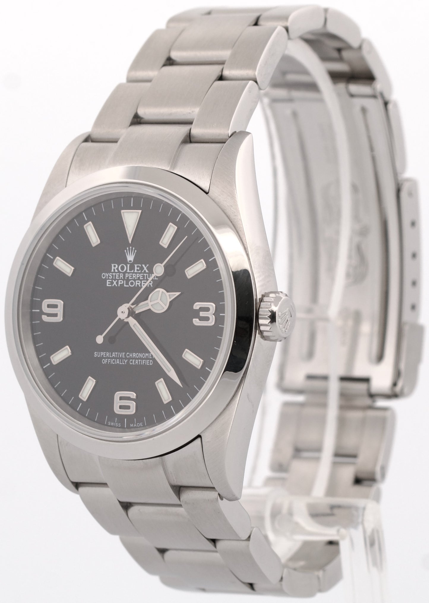 Rolex Explorer I Black 36mm 3-6-9 Stainless Steel Automatic Oyster Watch 114270