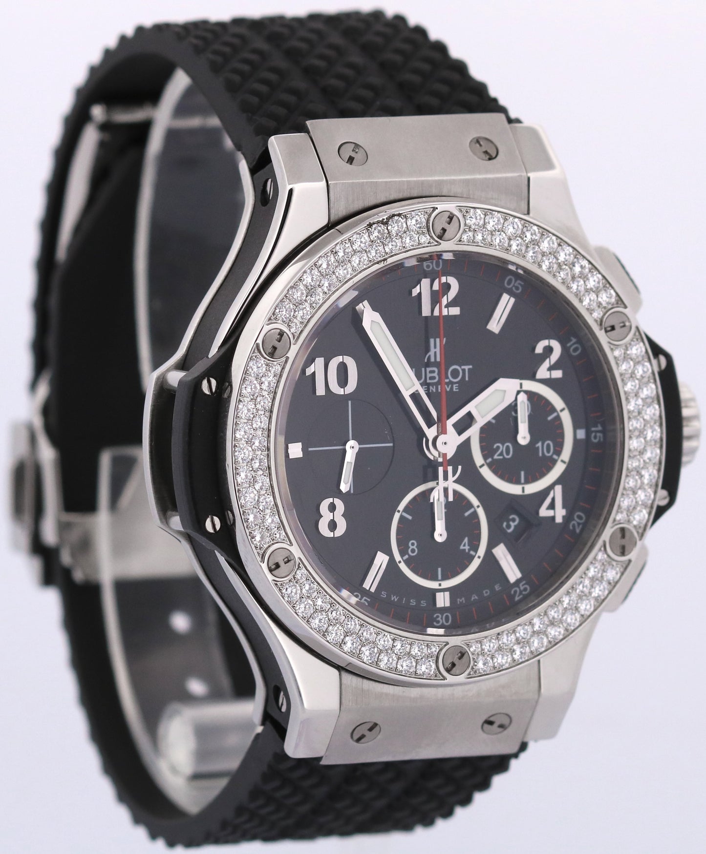 Hublot Big Bang BLACK DIAMOND Stainless Steel 44mm Rubber 301.SX.130.RX.114