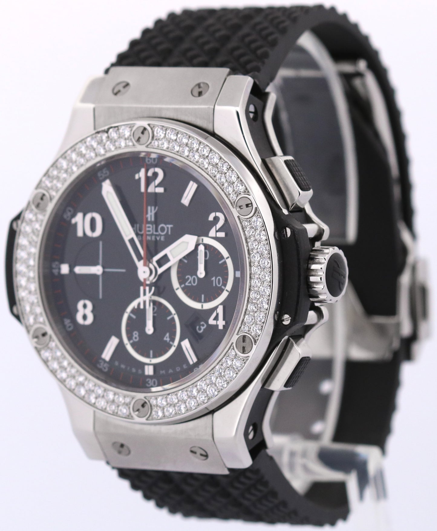 Hublot Big Bang BLACK DIAMOND Stainless Steel 44mm Rubber 301.SX.130.RX.114