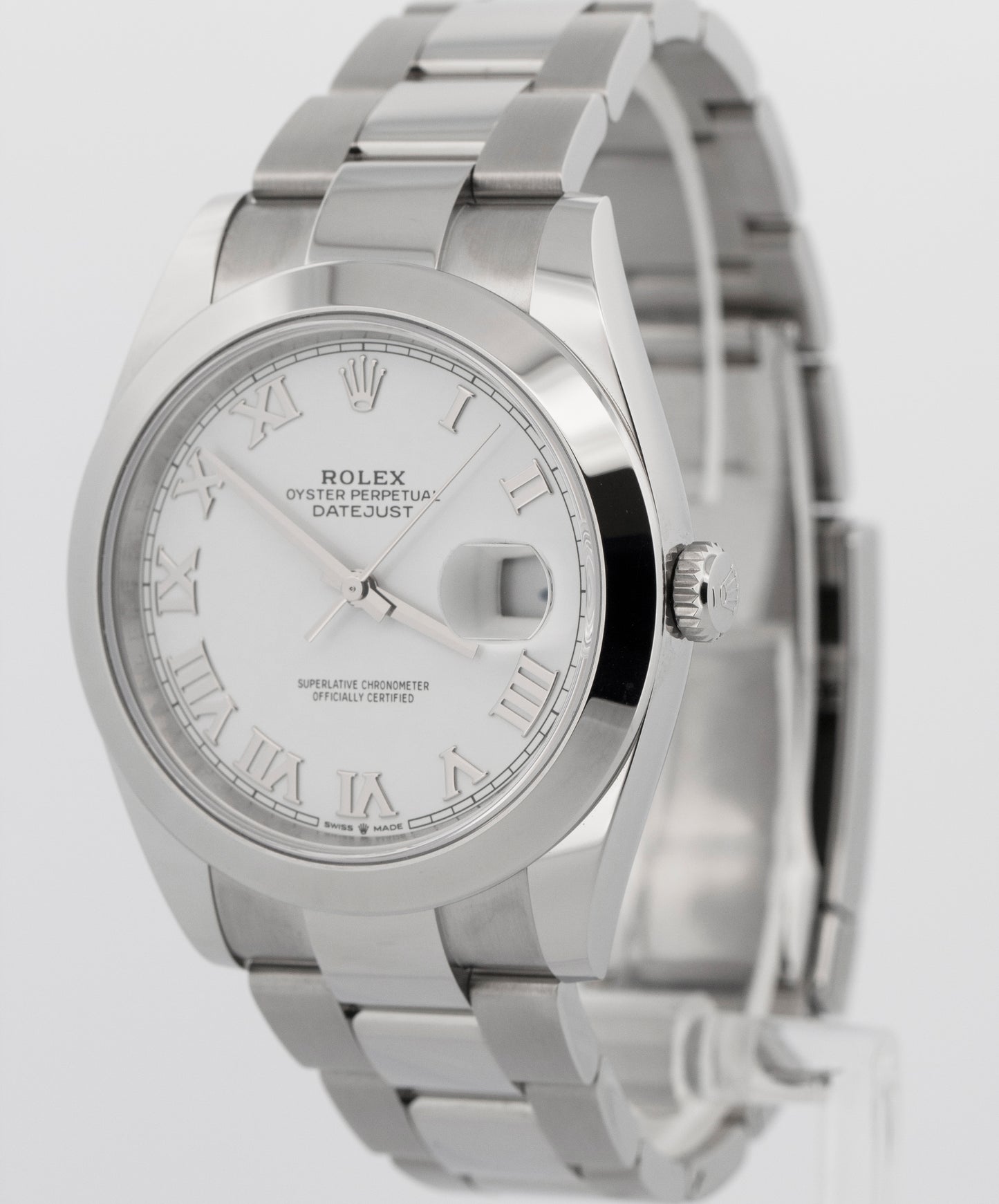 2025 PAPERS Rolex DateJust 41mm WHITE Stainless Steel OYSTER 126300 Watch BOX