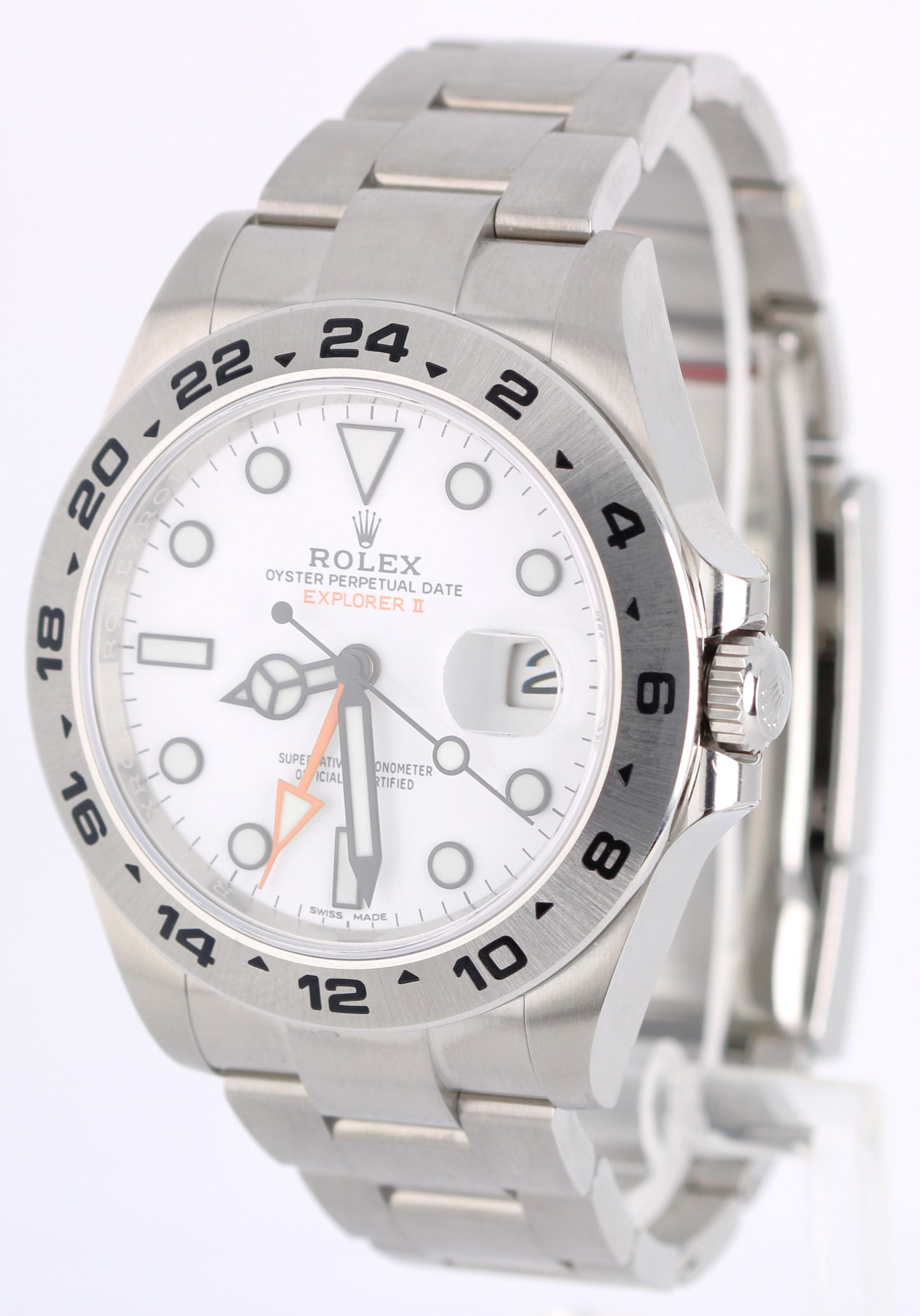 2019 PAPERS UNPOL. Rolex Explorer II Polar White Orange 42mm 216570 Watch BOX