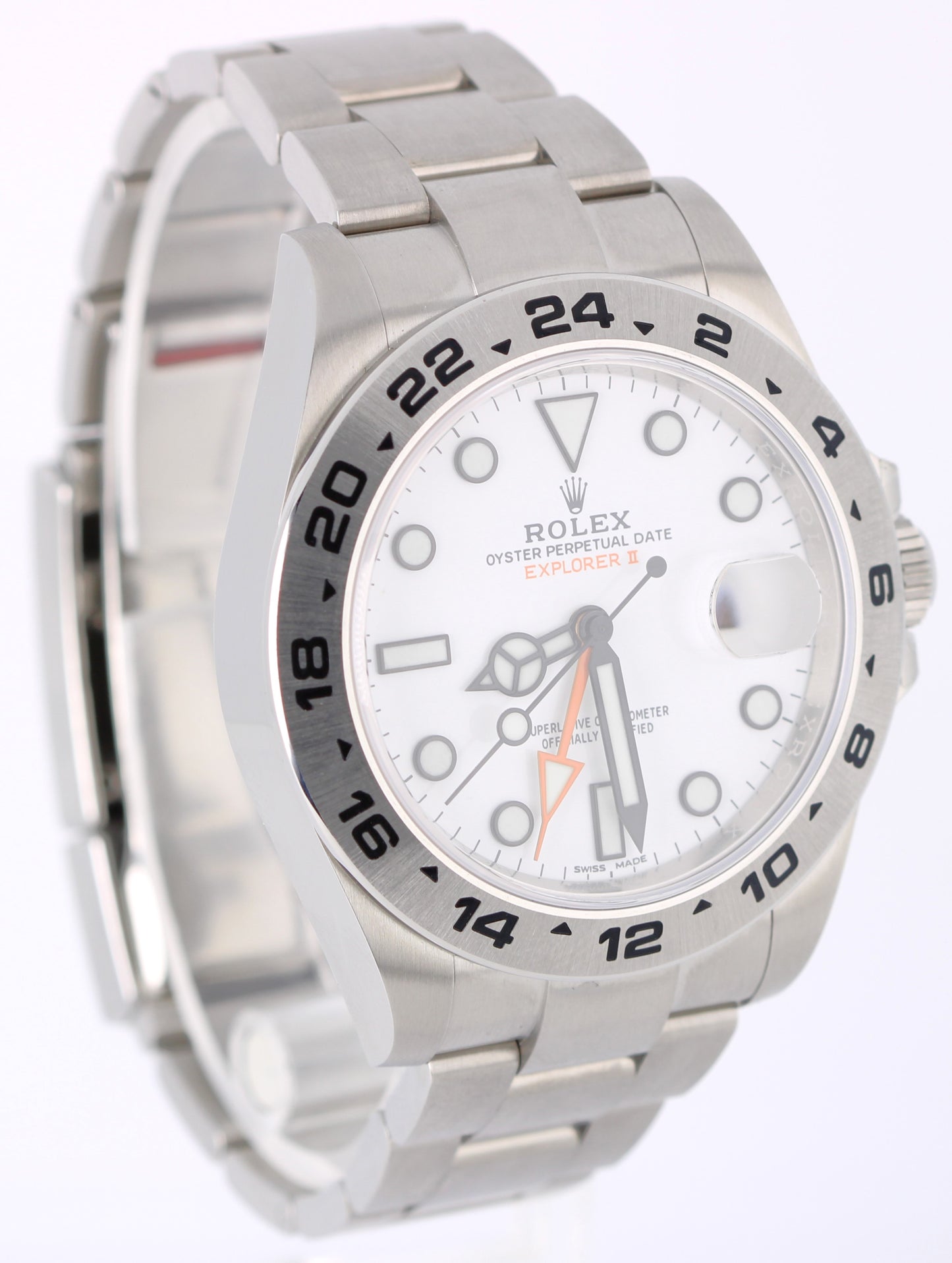 2019 PAPERS UNPOL. Rolex Explorer II Polar White Orange 42mm 216570 Watch BOX
