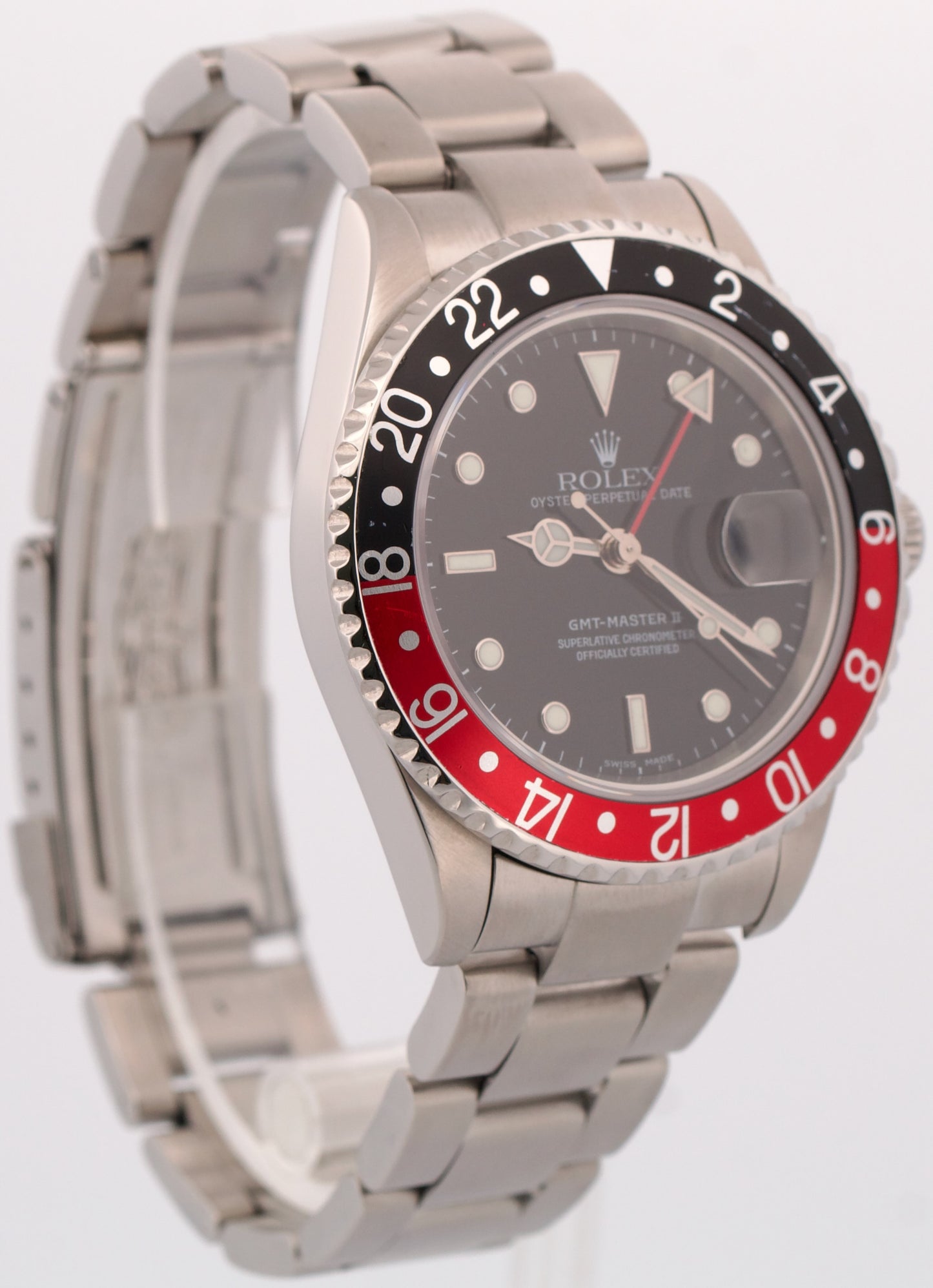 Rolex GMT-Master II 40mm COKE Red Black Stainless Steel OYSTER 16710 Watch