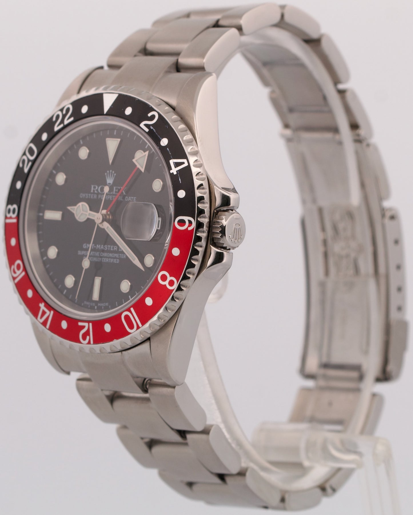 Rolex GMT-Master II 40mm COKE Red Black Stainless Steel OYSTER 16710 Watch
