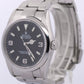 Rolex Explorer I BLACK 36mm 3-6-9 Stainless Steel MK2 Oyster NO-HOLES 114270