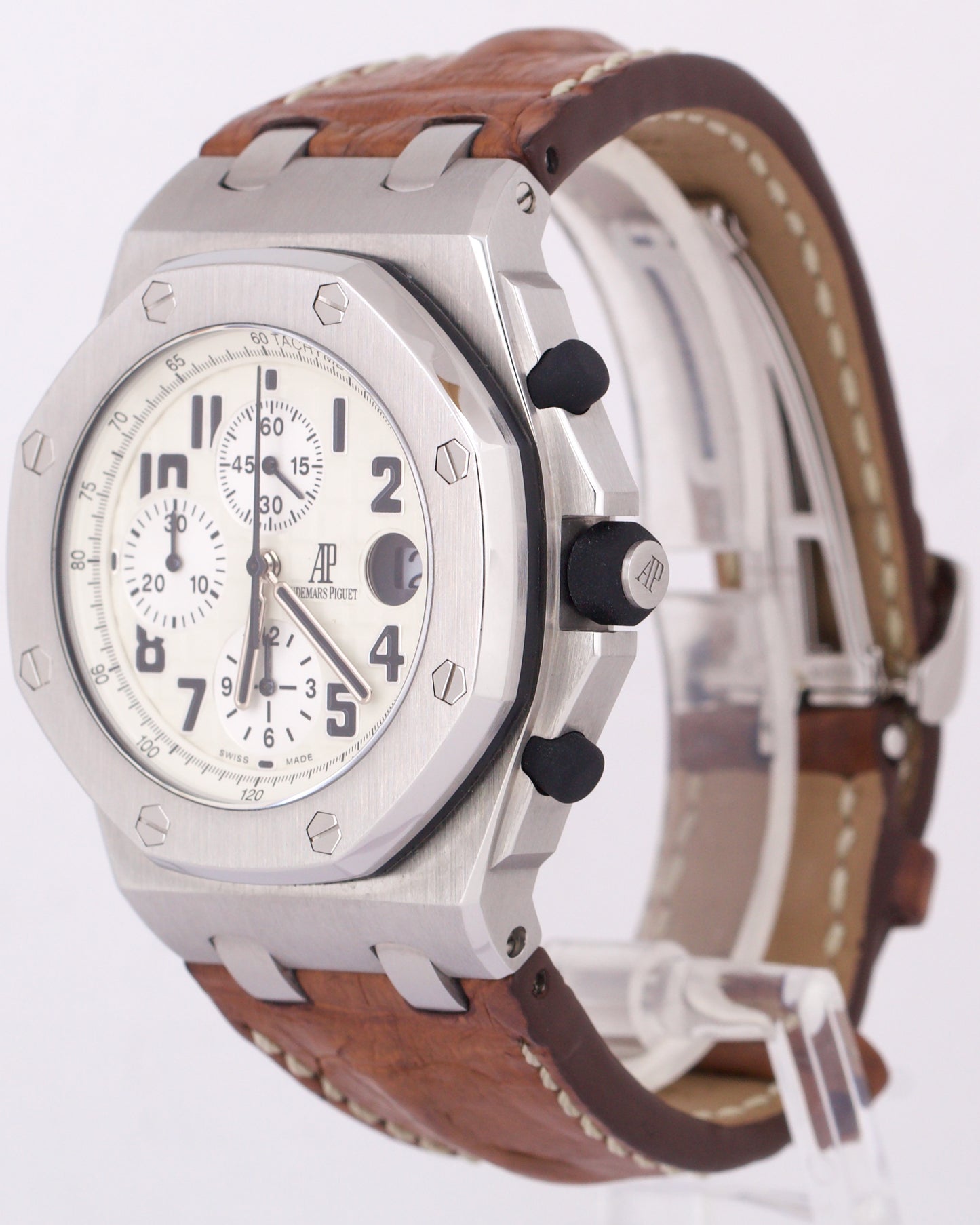 PAPERS Audemars Piguet Royal Oak Offshore SAFARI Ivory Steel 42mm 26170ST BOX