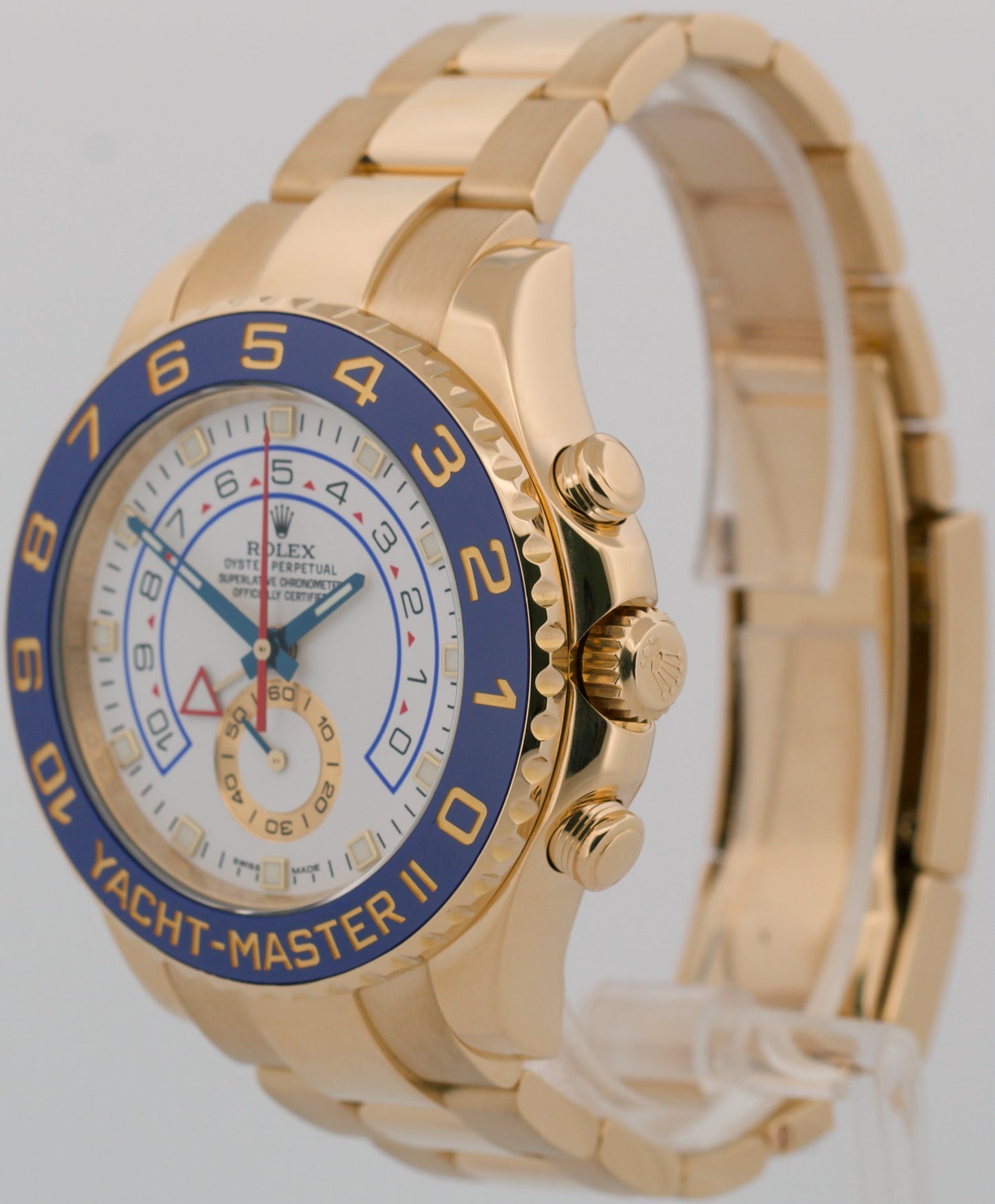 Rolex Yacht-Master II WHITE 18K Yellow Gold Blue Regatta Ceramic 44mm 116688