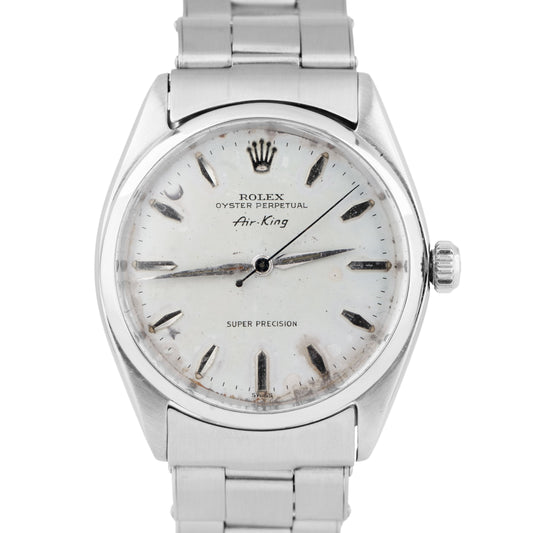 1962 Rolex Oyster Perpetual Air-King Super Precision Silver 34mm Stainless 5500