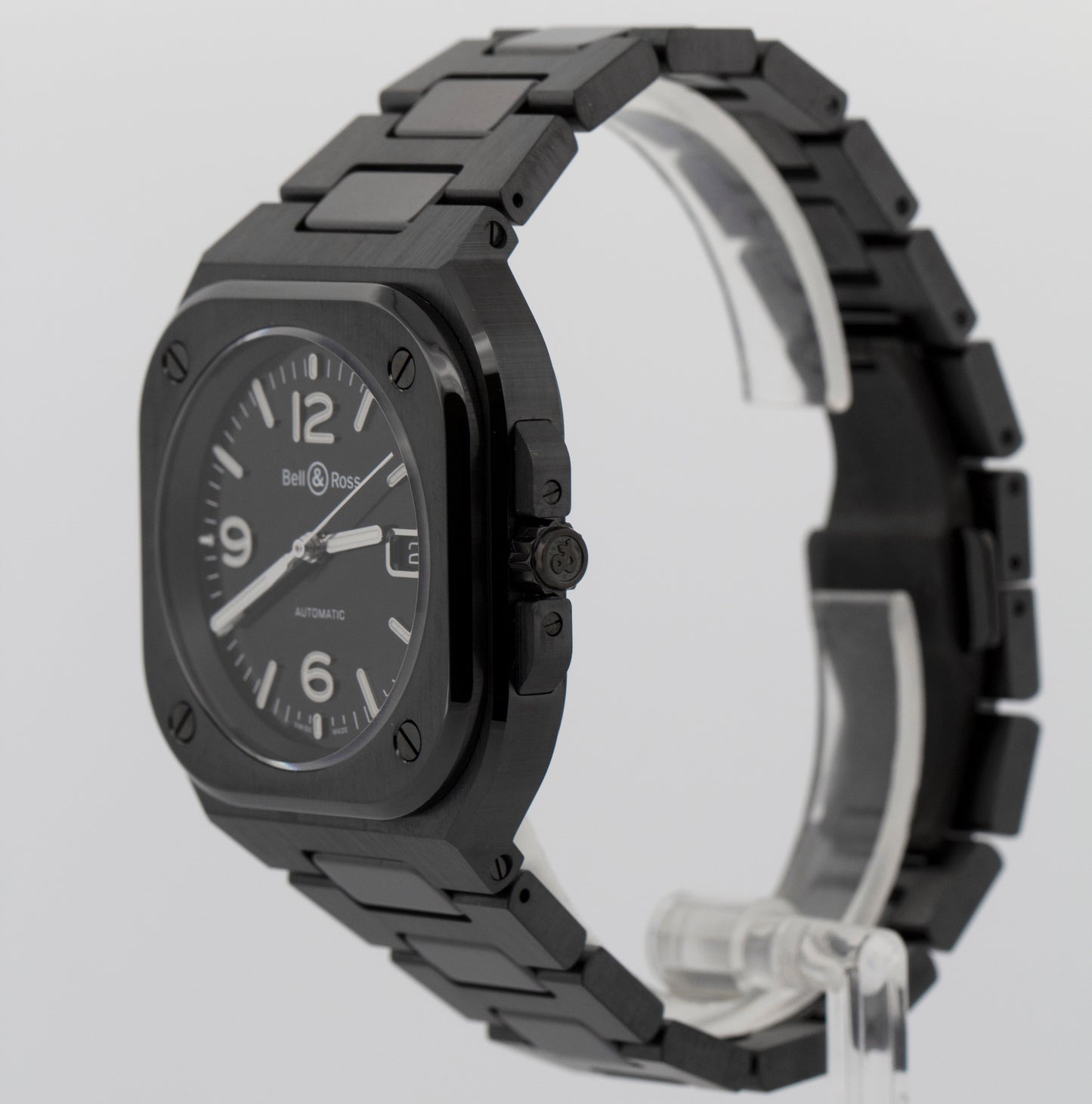 PAPERS Bell & Ross Black 40mm Black Ceramic Date Watch BR05A-BL-CE/SCE BOX