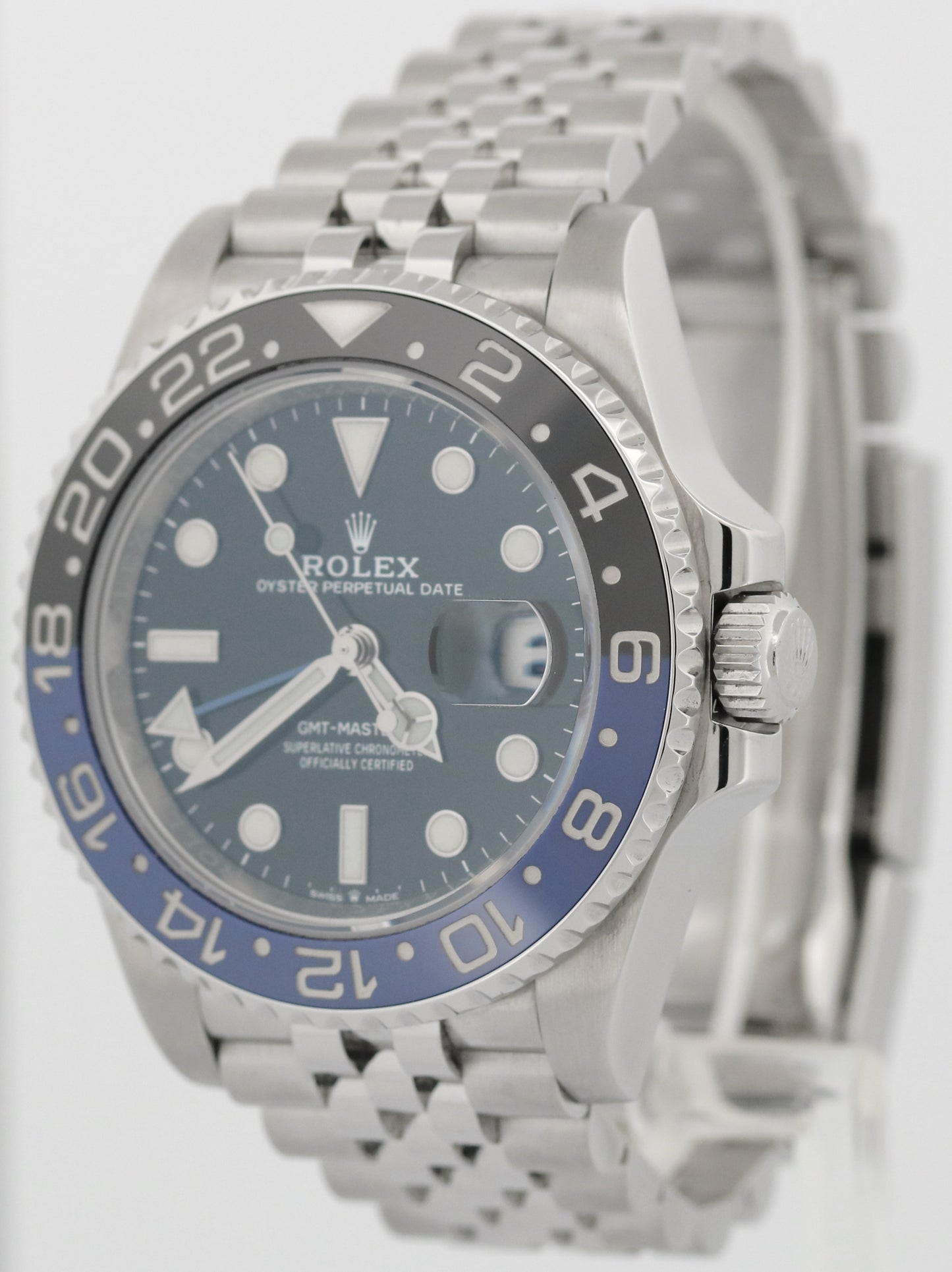 Rolex GMT-Master II BATGIRL Blue Black JUBILEE Ceramic 40mm 126710 BLNR BOX