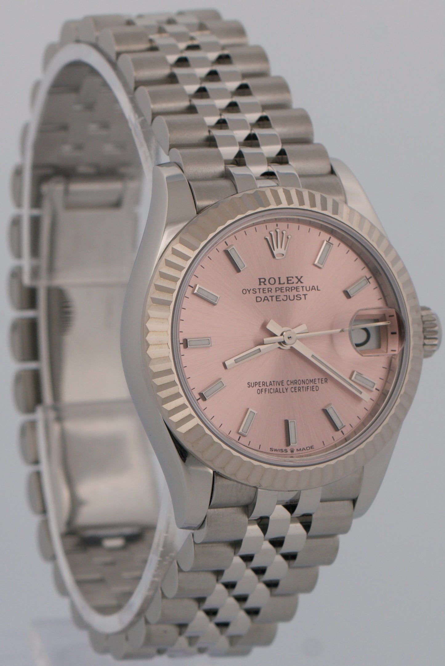 2023 PAPERS Rolex DateJust 31mm PINK 18K White Gold Steel JUBILEE 278274 BOX