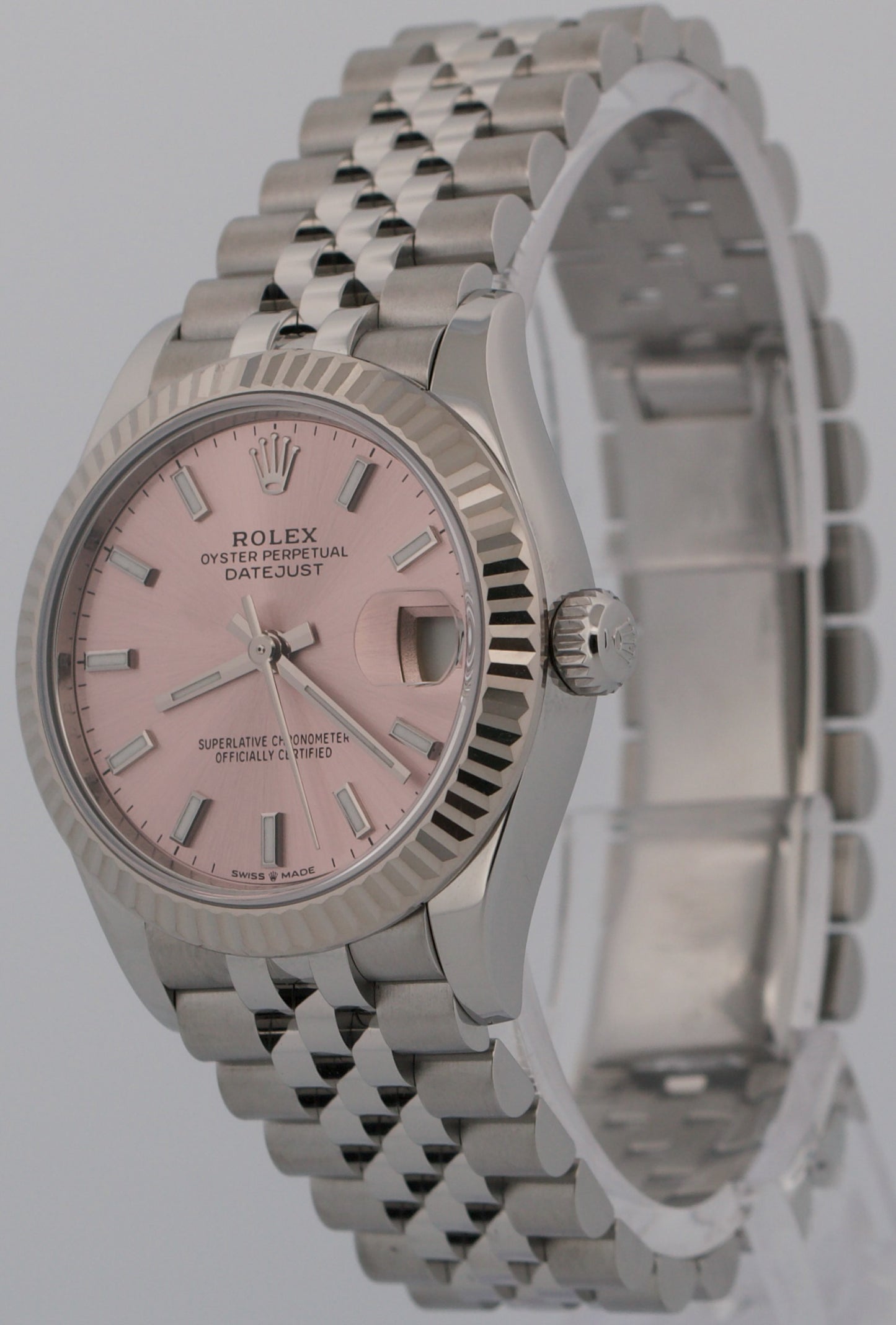2023 PAPERS Rolex DateJust 31mm PINK 18K White Gold Steel JUBILEE 278274 BOX