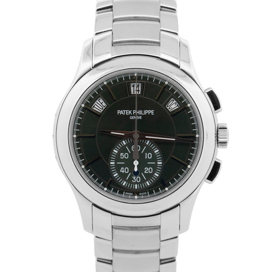 2022 PAPERS Patek Philippe Flyback Complications GREEN Steel Annual 5905/1A BOX