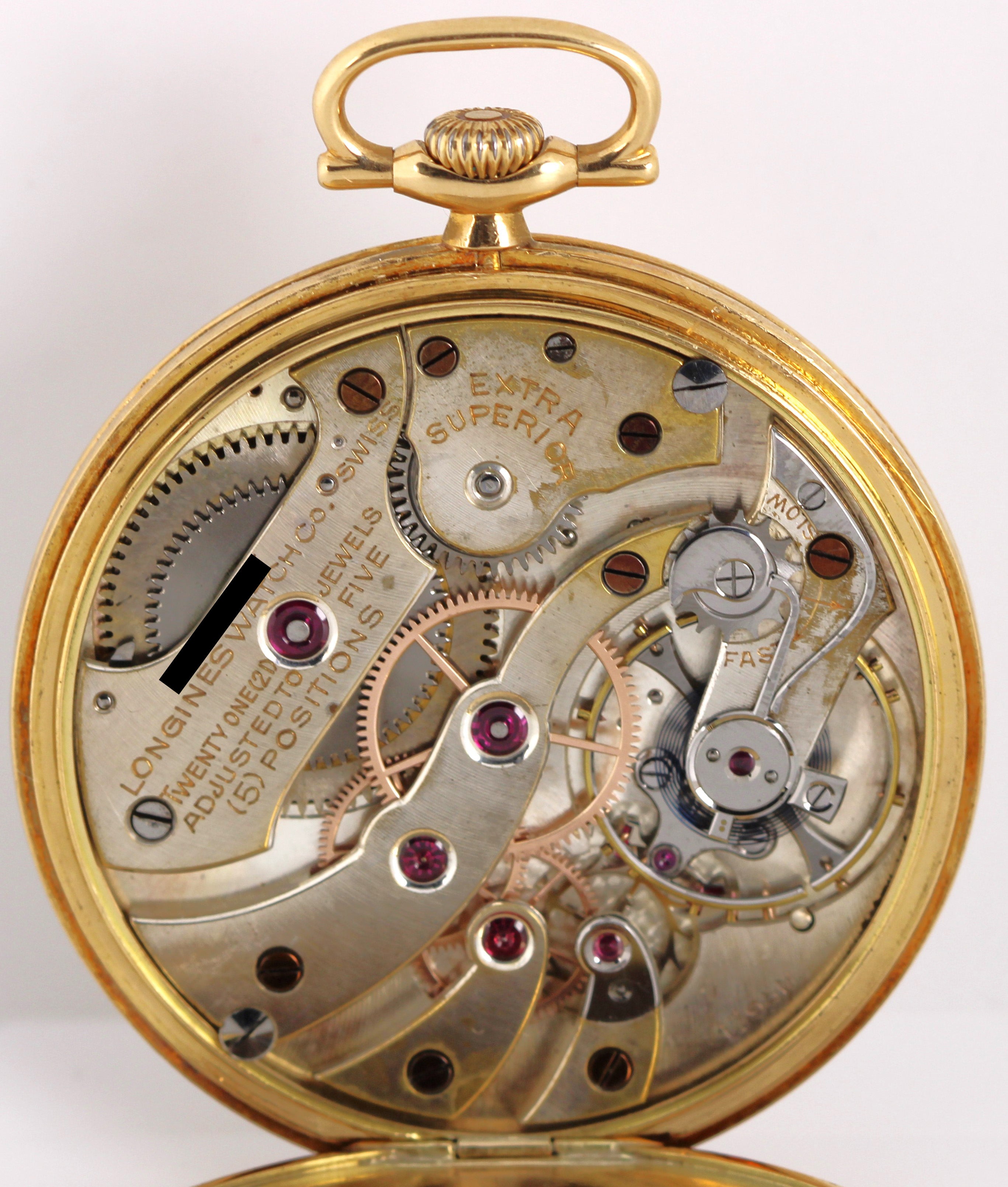 VINTAGE Tiffany & Co. by Longines 18k Gold Open-Face Silver 42.5mm