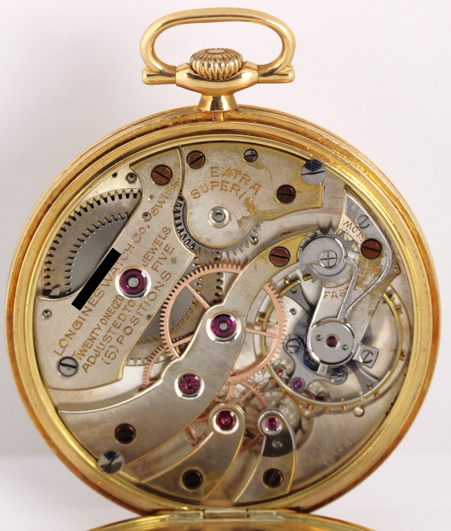 VINTAGE Tiffany & Co. by Longines 18k Gold Open-Face Silver 42.5mm Pocket Watch