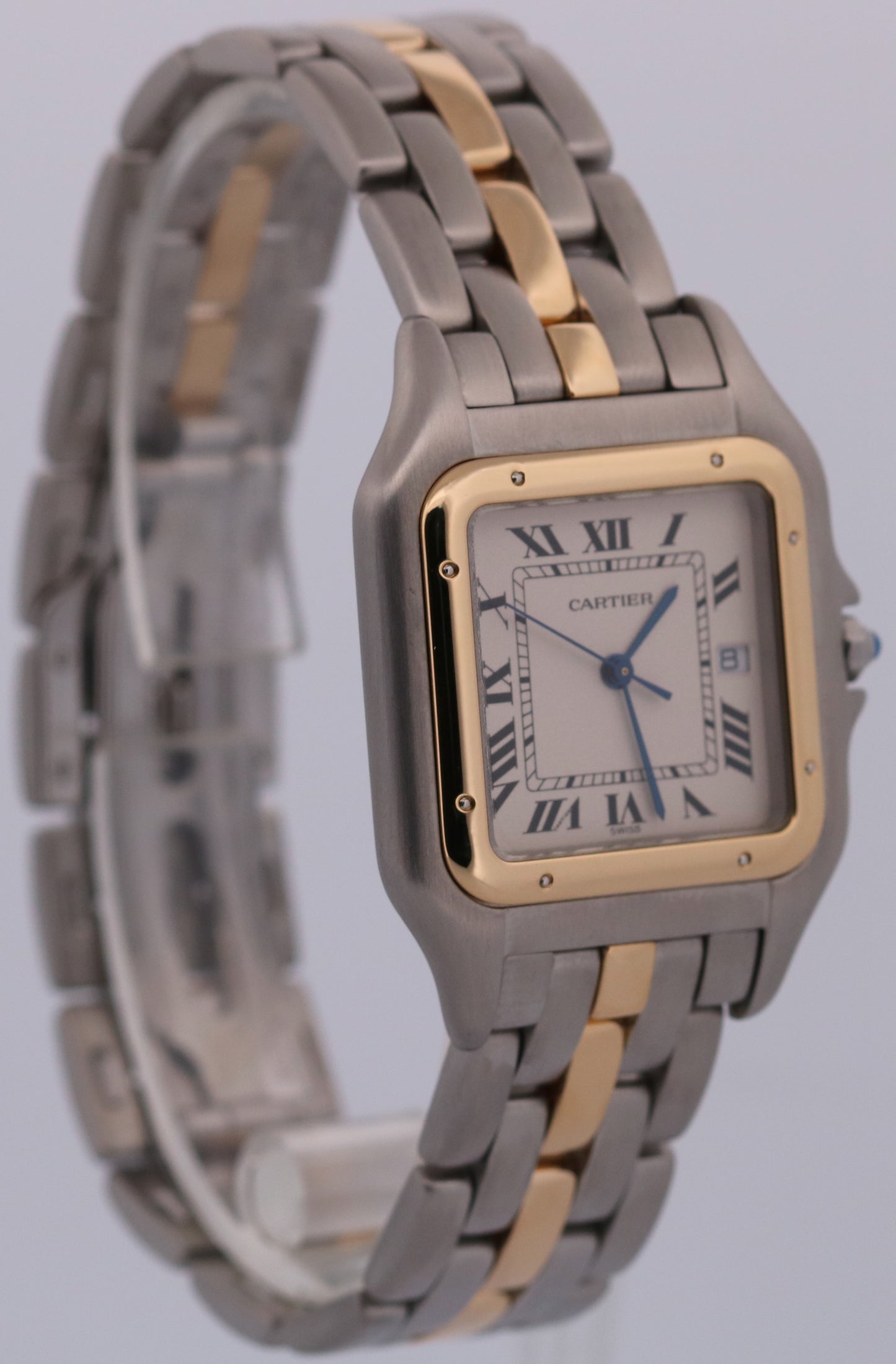 Cartier Panthere ONE ROW 18K Yellow Gold Steel 29mm Roman Quartz 187957 W25027B5