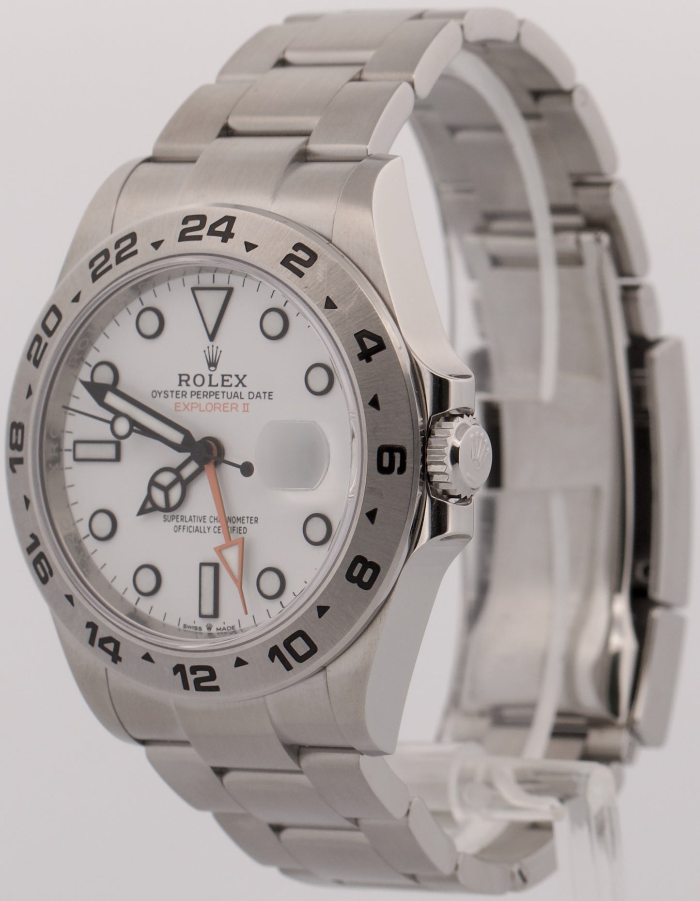 2023 PAPERS Rolex Explorer II 42mm POLAR WHITE Date GMT Steel 226570 Watch BOX