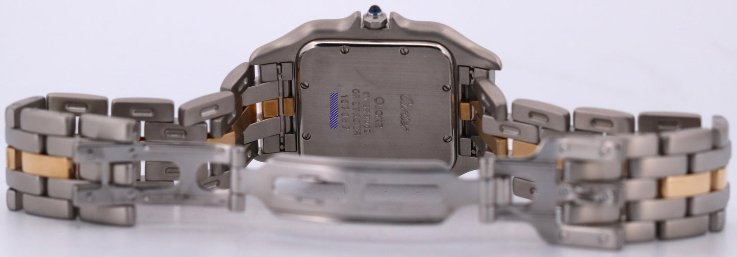 Cartier Panthere ONE ROW 18K Yellow Gold Steel 29mm Roman Quartz 187957 W25027B5