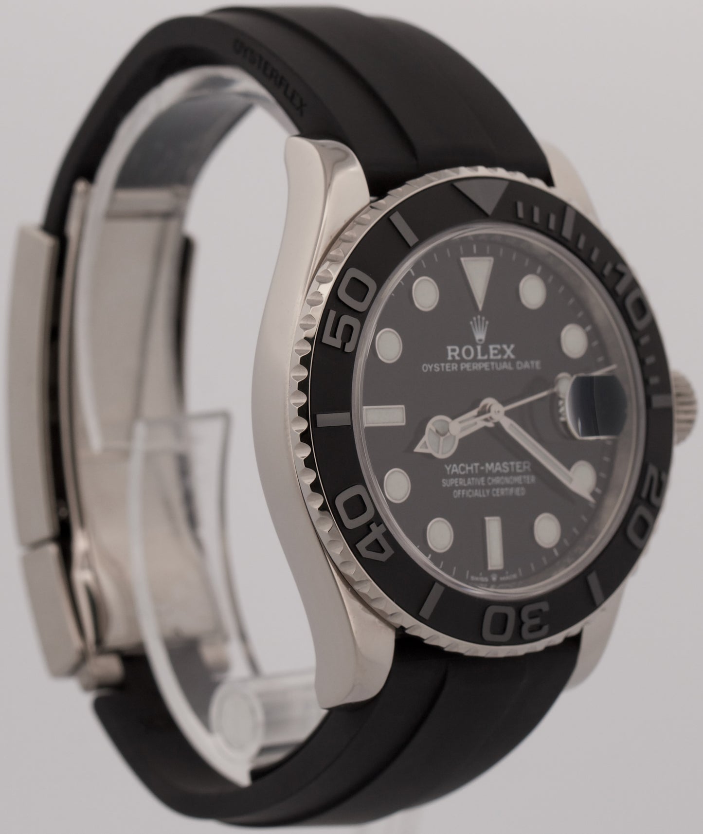 2019 PAPERS Rolex Yacht-Master BLACK 18K White Gold Oysterflex 42mm 226659 BOX