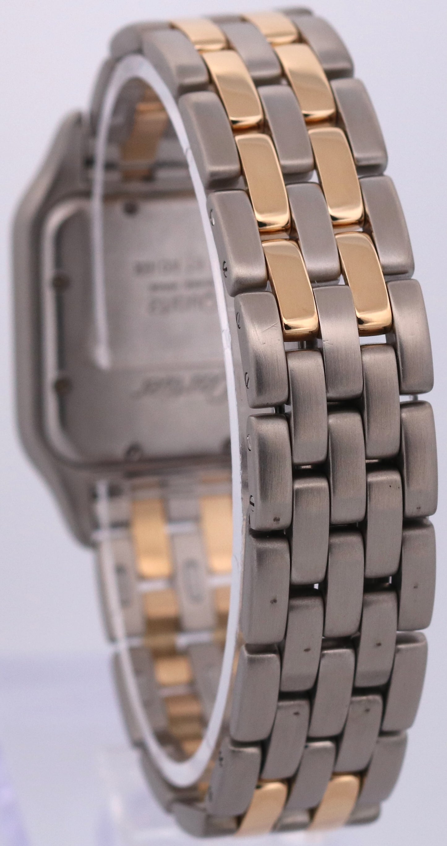 Ladies Cartier Panthere Midsize IVORY 18K Gold Steel TWO ROW 27mm Quartz 83949