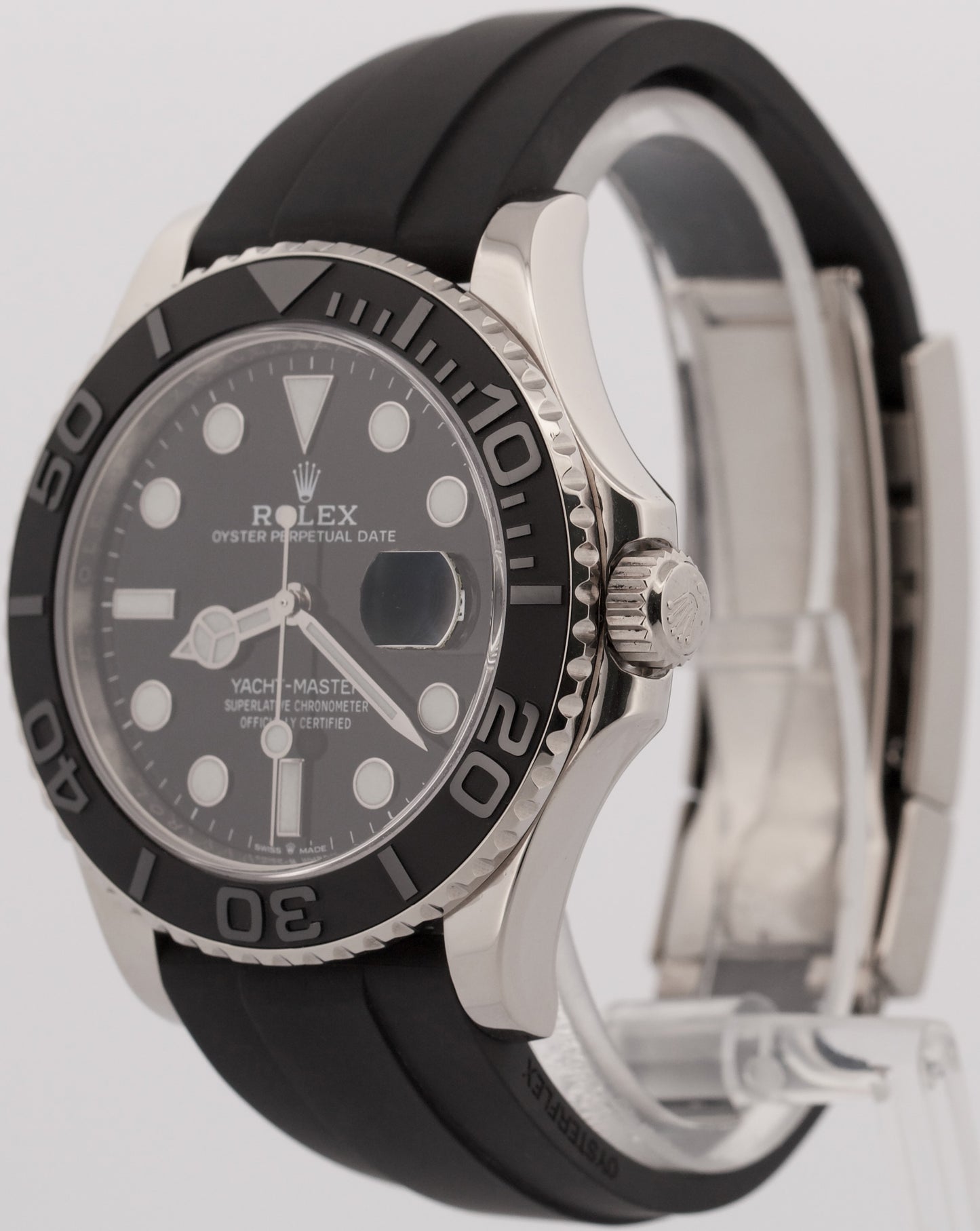 2019 PAPERS Rolex Yacht-Master BLACK 18K White Gold Oysterflex 42mm 226659 BOX