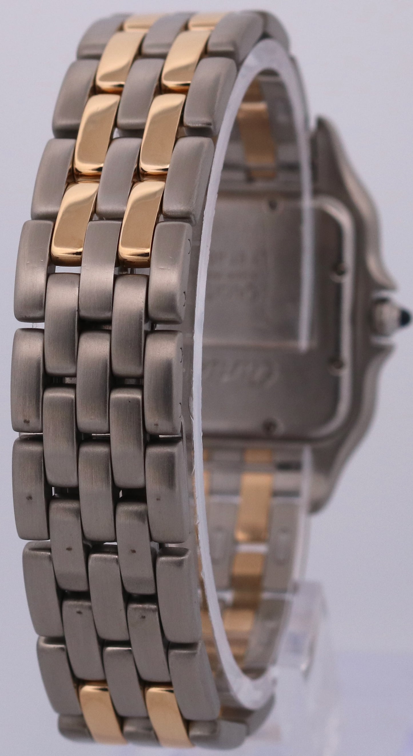Ladies Cartier Panthere Midsize IVORY 18K Gold Steel TWO ROW 27mm Quartz 83949