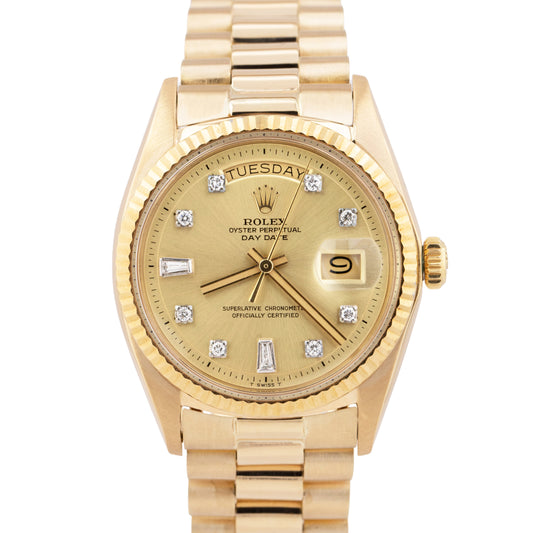 1971 Rolex Day-Date President Champagne DIAMOND 36mm 18K Yellow Gold Watch 1803