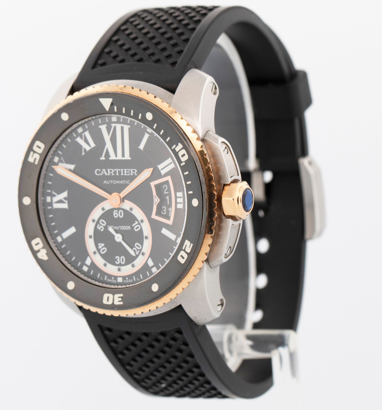 PAPERS Cartier Calibre Diver Date Two-Tone Rose Gold 42mm 3729 W7100055 Watch