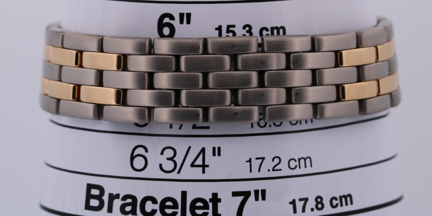 Ladies Cartier Panthere Midsize IVORY 18K Gold Steel TWO ROW 27mm Quartz 83949