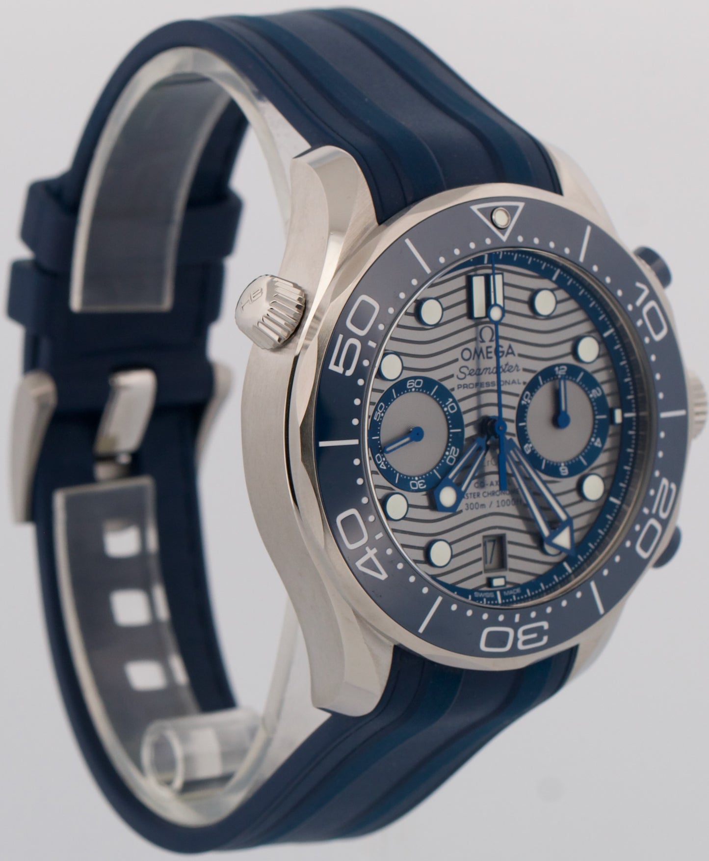 2021 PAPERS Omega Seamaster Diver BLUE GRAY Steel 44mm 210.30.44.51.06.001 BOX