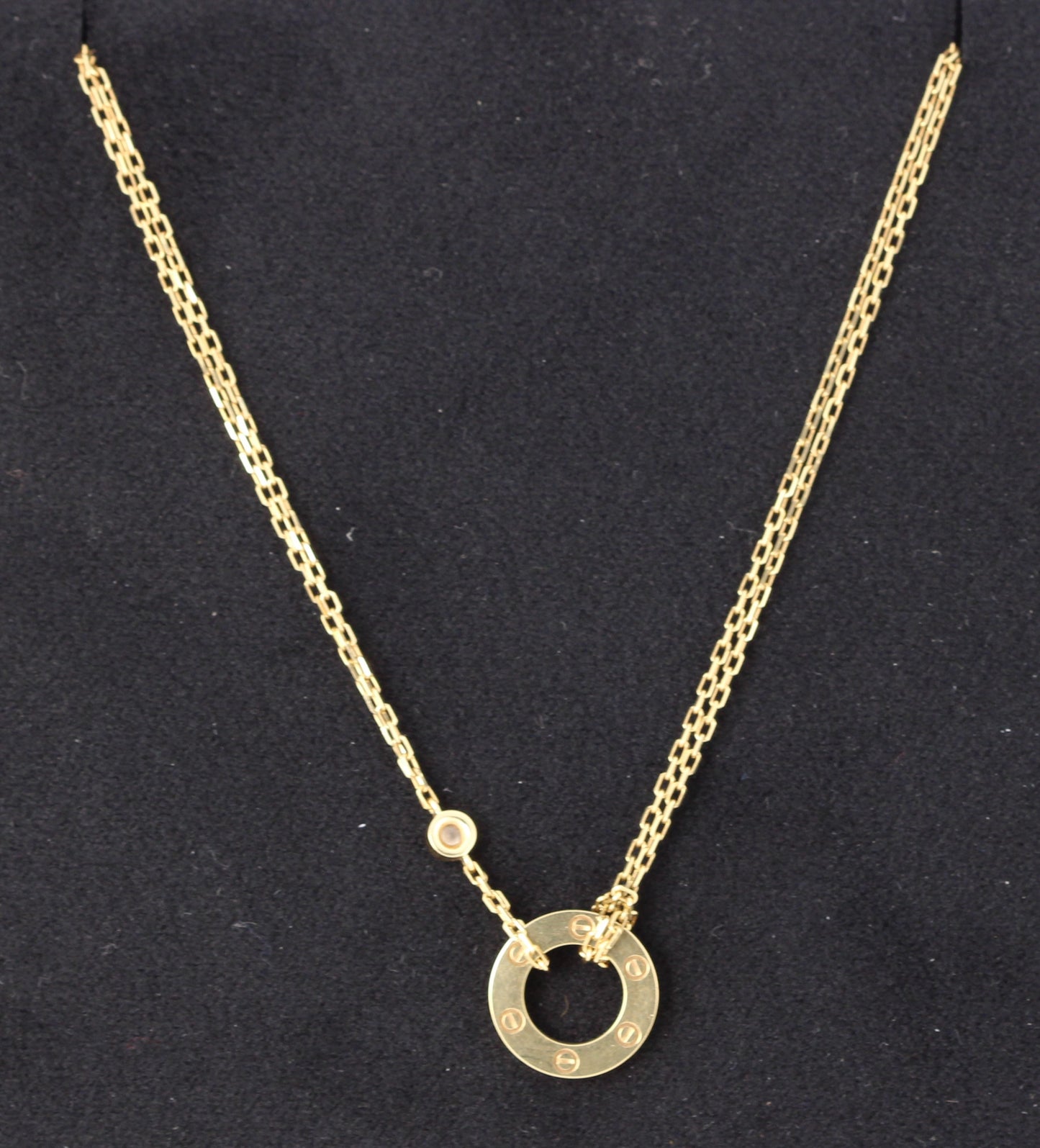 Cartier LOVE Pendant 2 DIAMONDS 18k Yellow Gold 6.3gr Adjustable Chain BOX