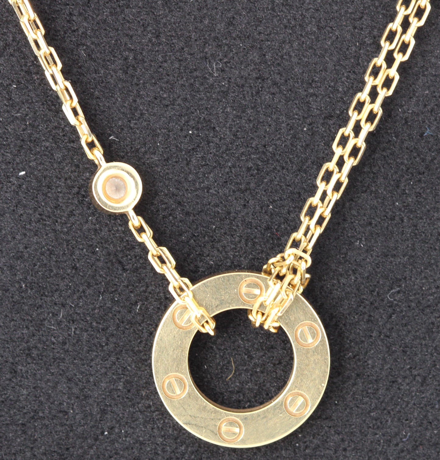Cartier LOVE Pendant 2 DIAMONDS 18k Yellow Gold 6.3gr Adjustable Chain BOX