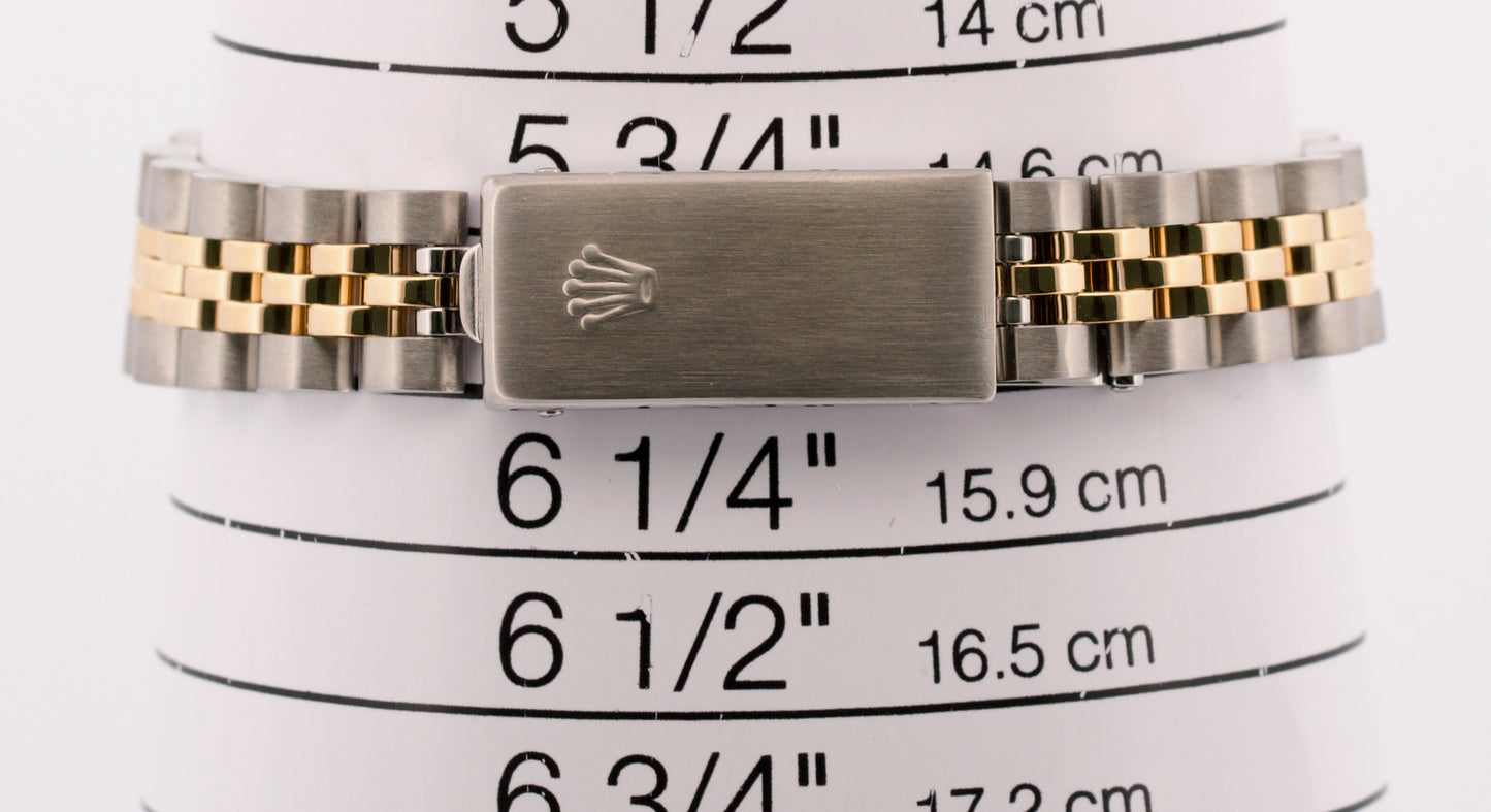 1994 PAPERS Rolex DateJust 26mm WHITE ROMAN 18K Gold Steel JUBILEE 69173 BOX