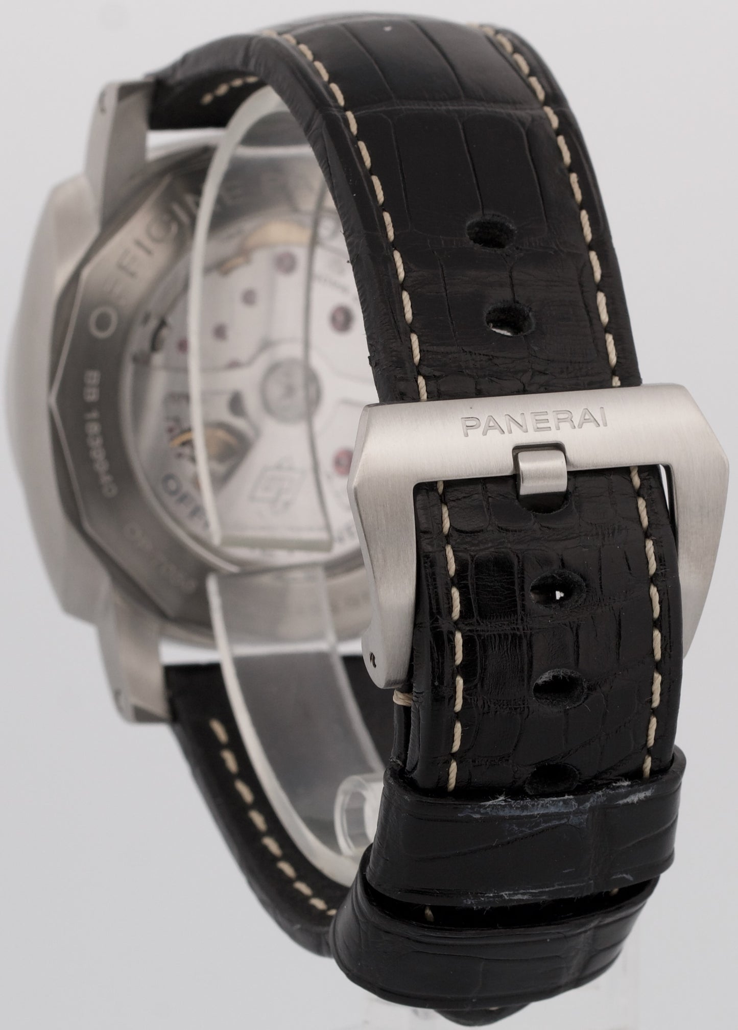 PAPERS Panerai Luminor Marina 1950 Steel BLACK 44mm PAM01312 Leather Watch BOX