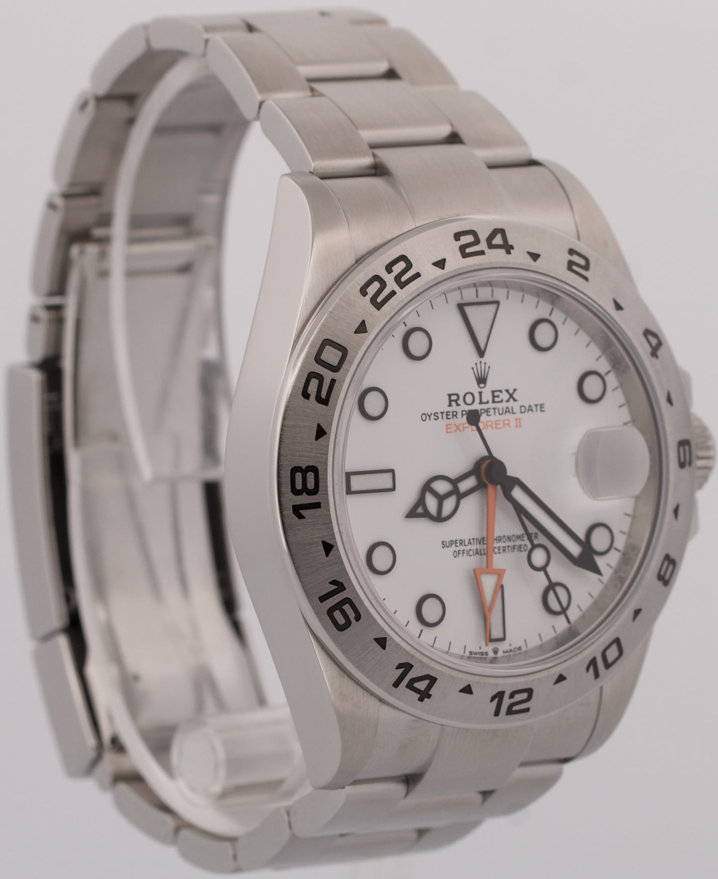 2022 PAPERS Rolex Explorer II 42mm POLAR WHITE Date GMT Steel 226570 Watch BOX