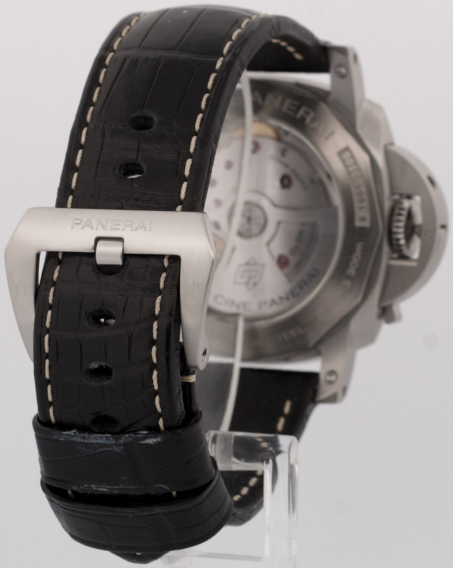 PAPERS Panerai Luminor Marina 1950 Steel BLACK 44mm PAM01312 Leather Watch BOX