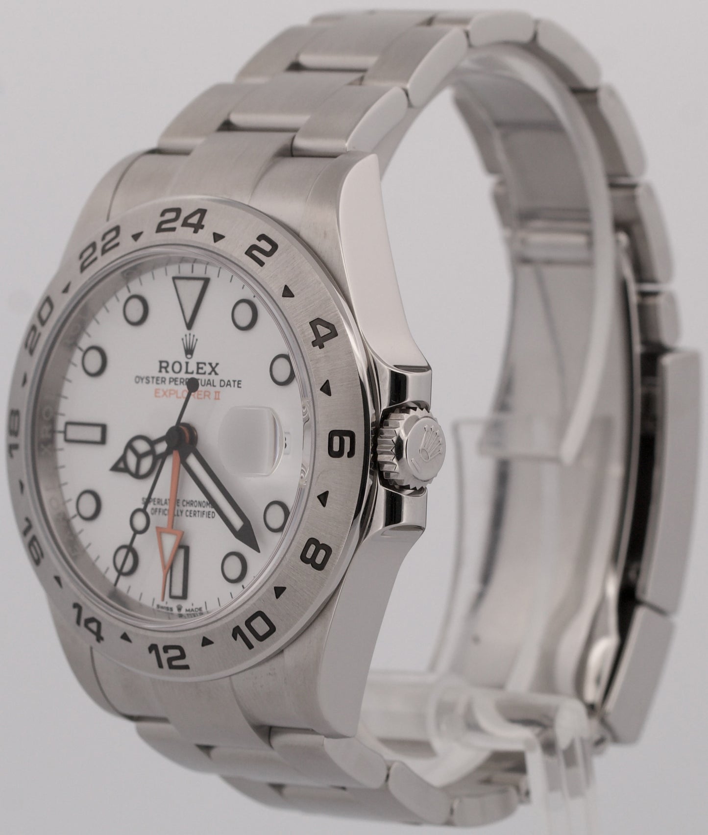 2022 PAPERS Rolex Explorer II 42mm POLAR WHITE Date GMT Steel 226570 Watch BOX