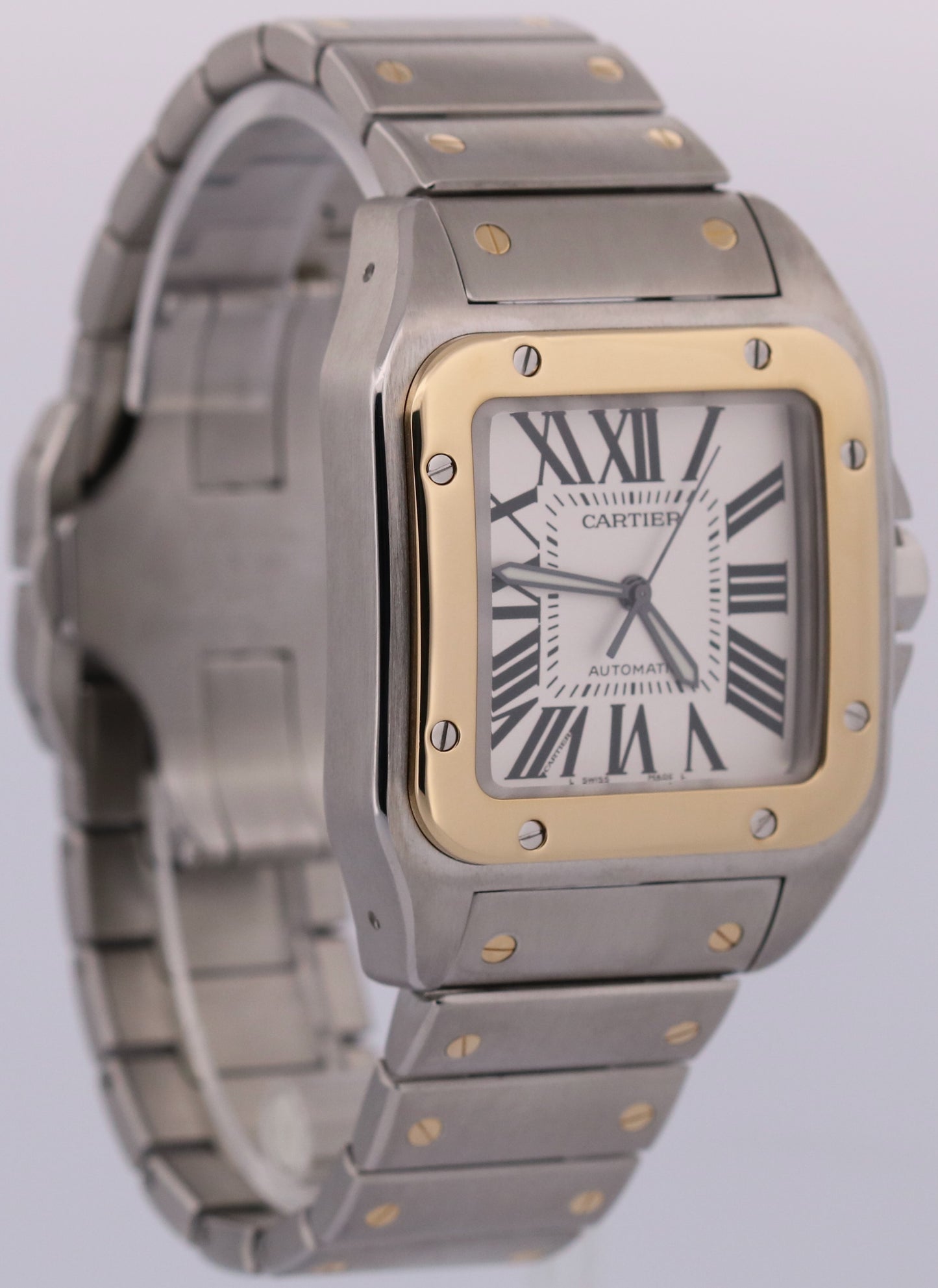 Cartier Santos 100 XL TWO-TONE Stainless Steel 18K Gold 38mm 2656 W200728G Watch