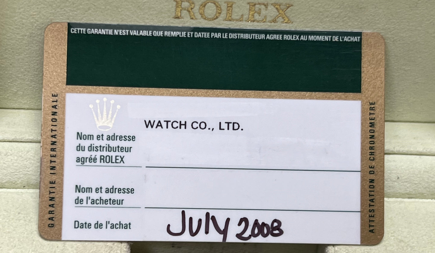 2008 PAPERS Rolex Submariner 40mm Black Two-Tone NO-HOLES Gold 16613 Watch BOX