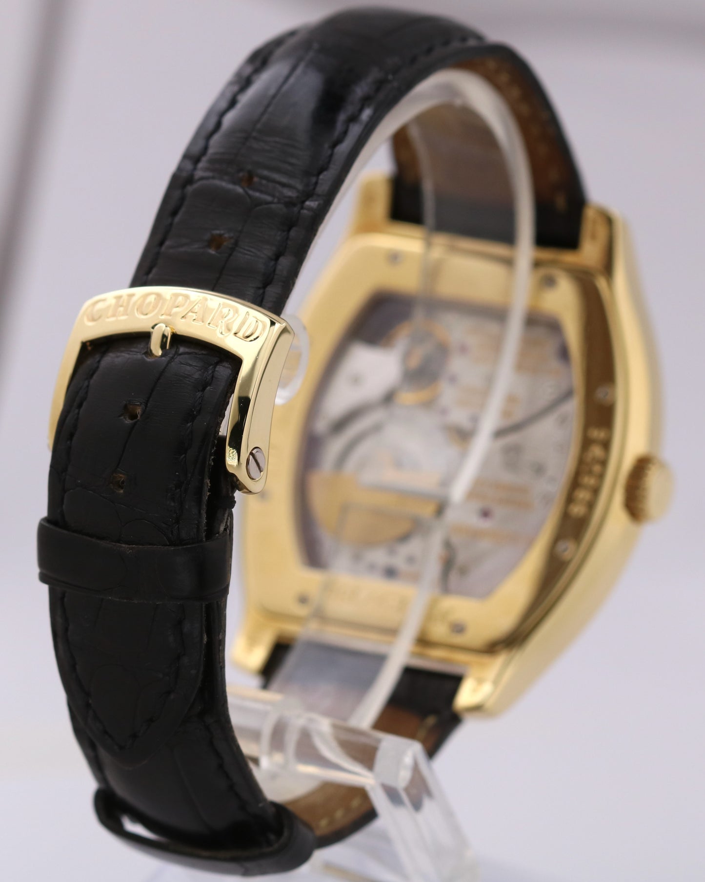 Chopard L.U.C. Silver Guilloche Roman 18K Yellow Gold 40mm 16/2267 Watch