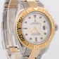 Rolex Yacht-Master 40mm WHITE 18K Two-Tone 18K Yellow Gold Steel 16623 Watch