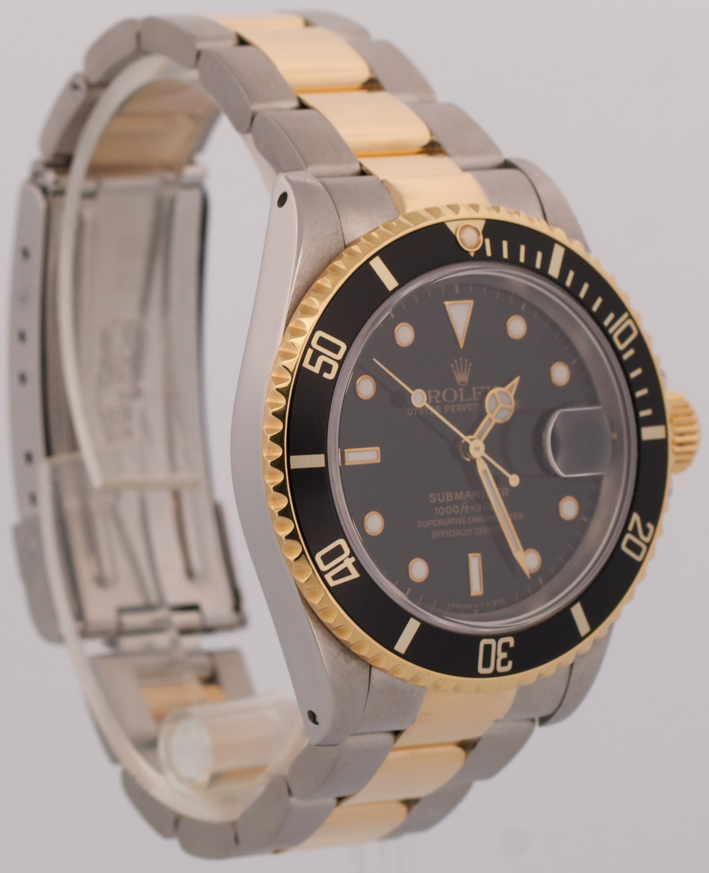 2021 RSC PAPERS Rolex Submariner Date 40mm BLACK Steel 18K Gold Watch 16613 BOX