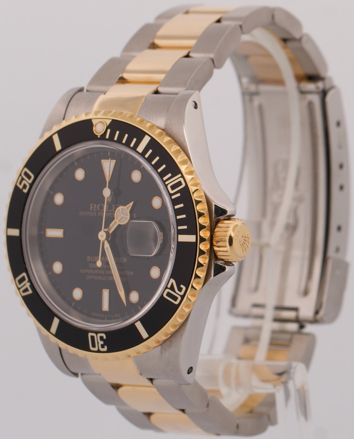 2021 RSC PAPERS Rolex Submariner Date 40mm BLACK Steel 18K Gold Watch 16613 BOX