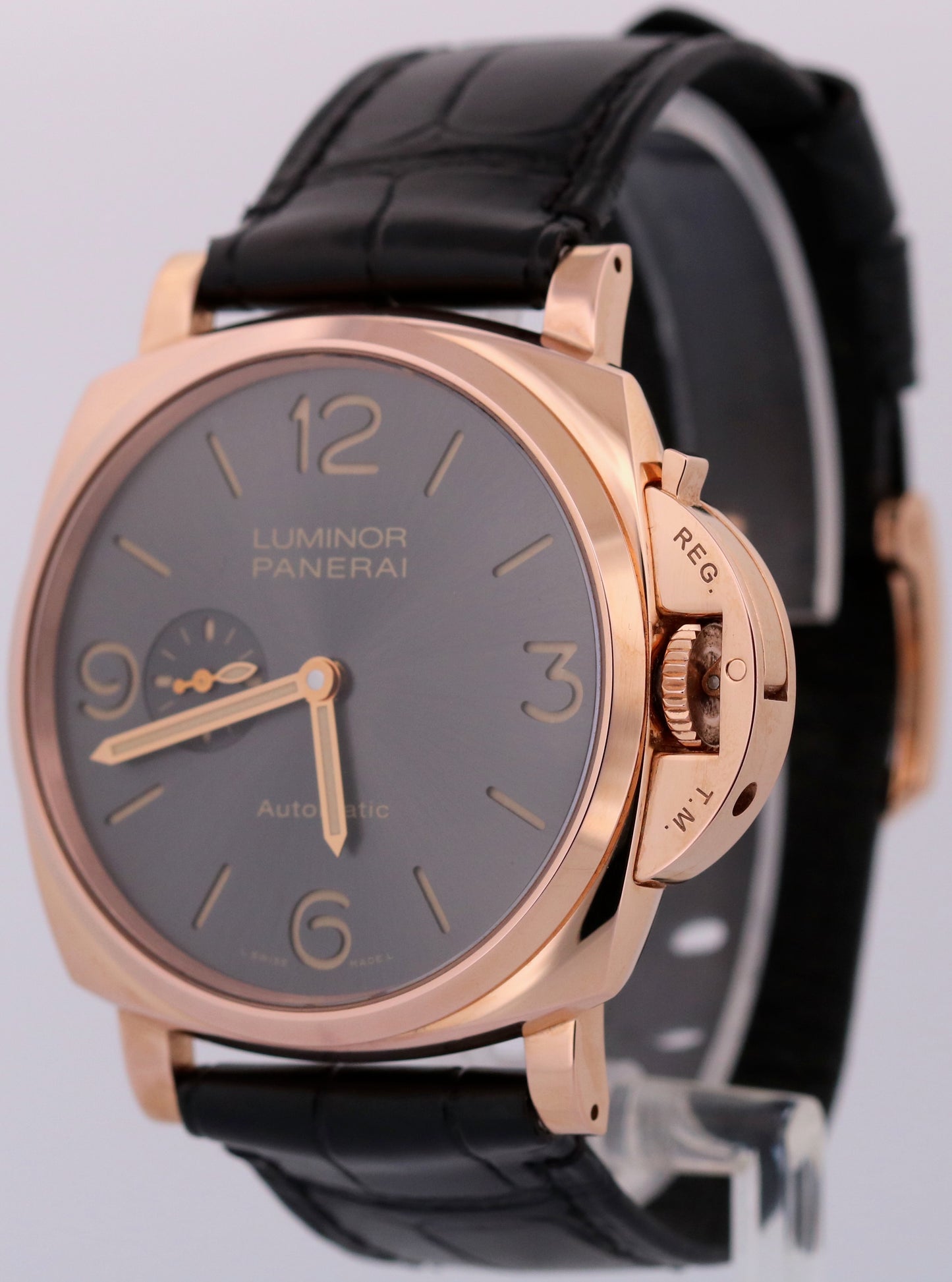 PAPERS Panerai Luminor Due PAM00675 18K Gold RHODIUM Leather 45mm PAM675 BOX
