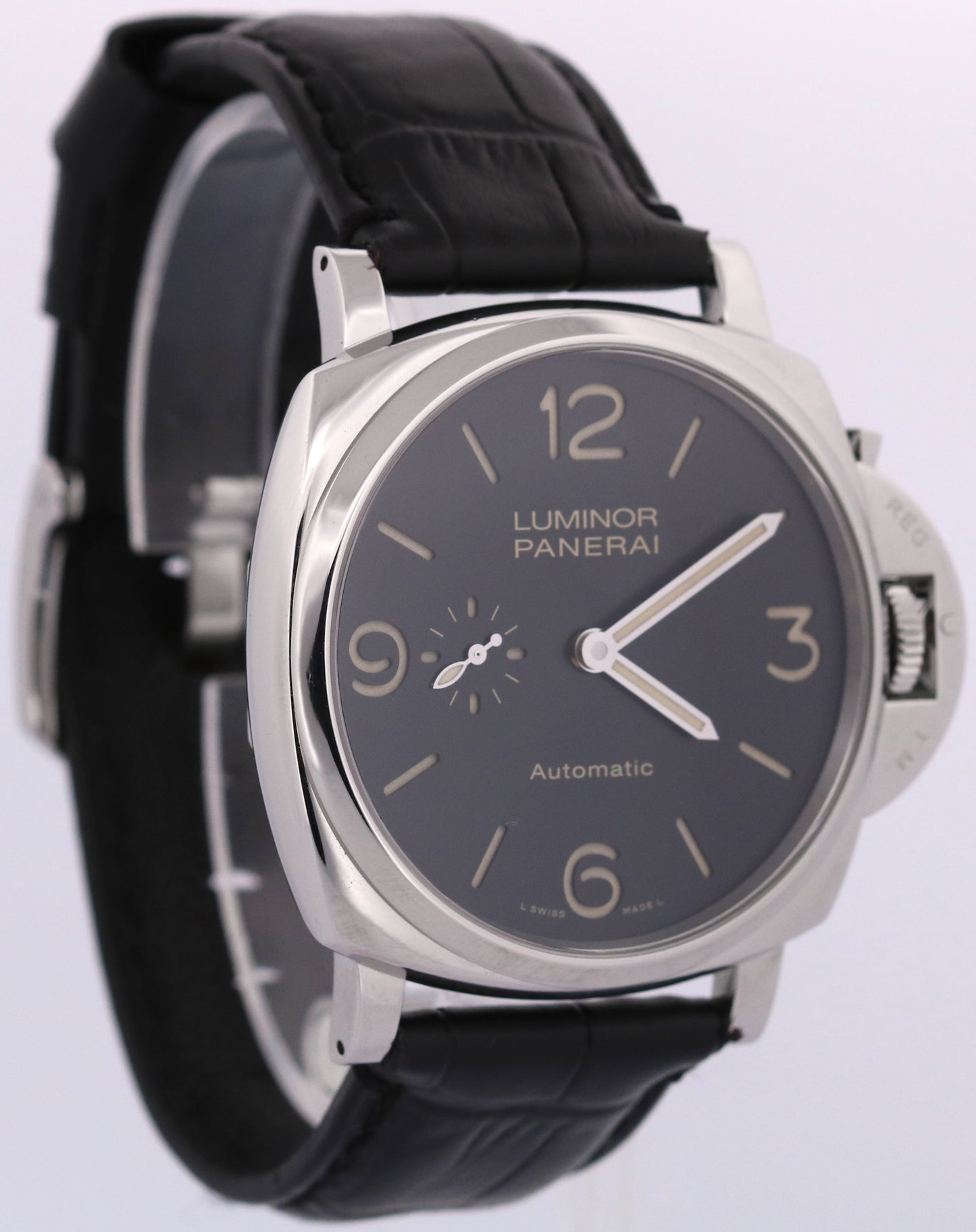 Panerai Luminor Due PAM00674 Black Stainless Steel Leather 45mm PAM674 BOX