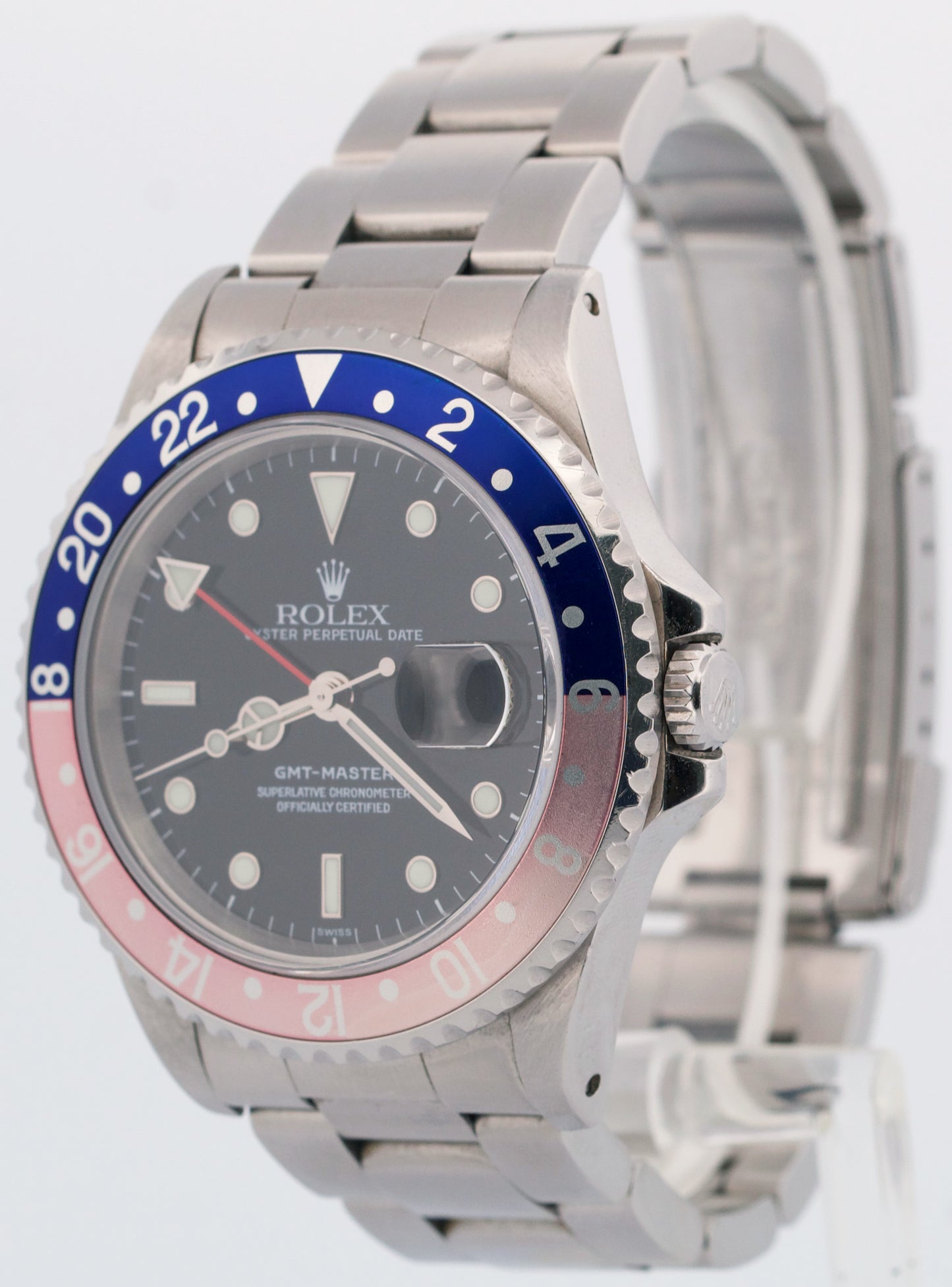1997 Rolex GMT-Master FADED PEPSI Blue Red RSC Steel SWISS ONLY 40mm 16700 BOX