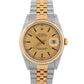 UNPOLISHED Rolex DateJust 36mm Champagne Jubilee 18K Gold JUBILEE 16233 Watch