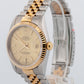 UNPOLISHED Rolex DateJust 36mm Champagne Jubilee 18K Gold JUBILEE 16233 Watch